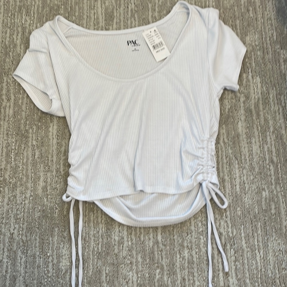 Pacsun white cinch side tie top ⭐️NWT⭐️